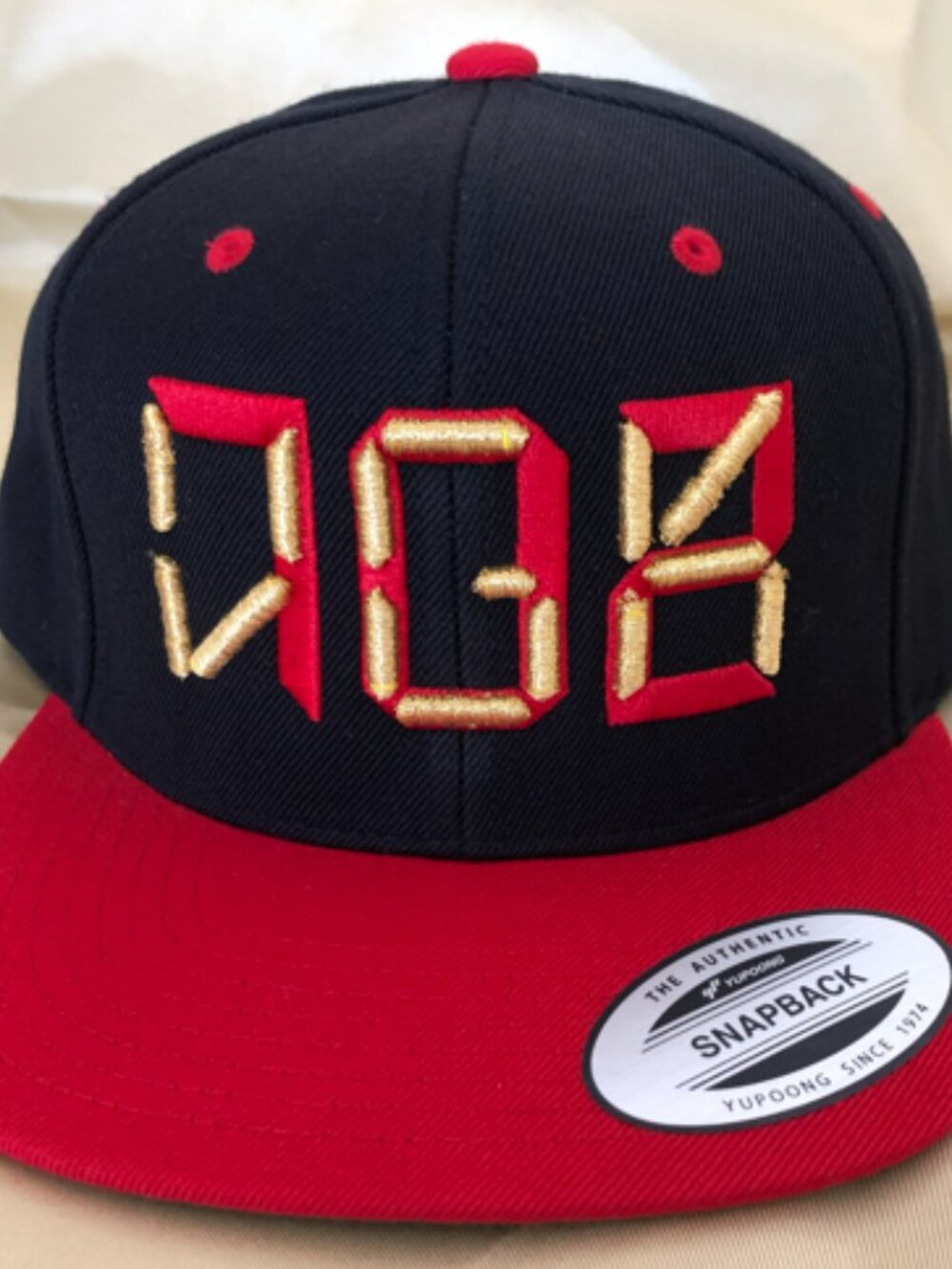 VGK 702 Black and Red with Red/Gold Thread Snapback Hats!
